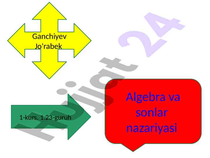 Algebra va sonlar nazariyasi bo'yicha kurs ishlari
