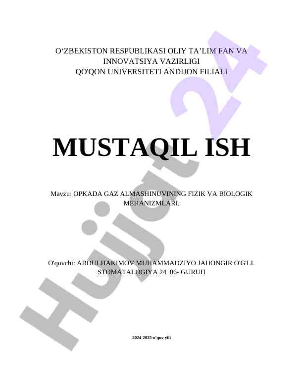 Gaz almashinuvi fizik va biologik mexanizmlari