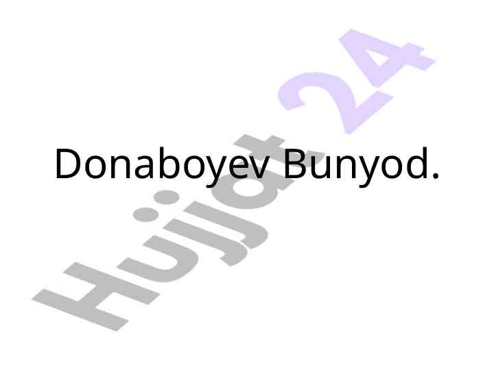 Donaboyev bunyod haqida o‘quv qo‘llanma