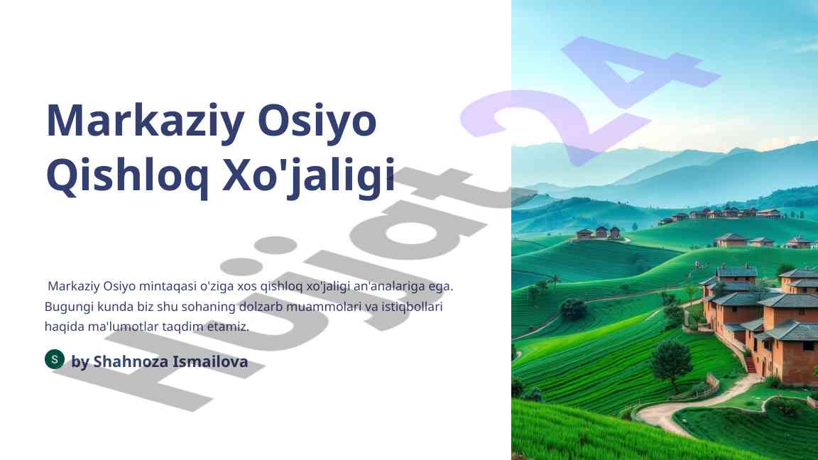 Markaziy osiyo qishloq xo'jaligi muammolari va istiqbollar