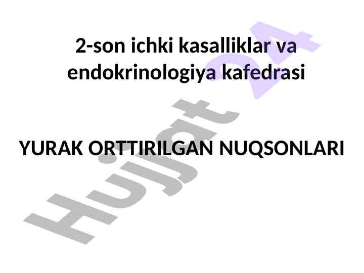 Yurak orttirilgan nuqsonlari va epidemiologiyasi