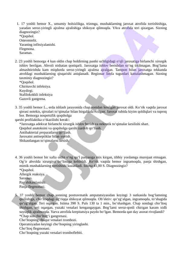 Jaroxatlarni diagnostika qilish metodlari