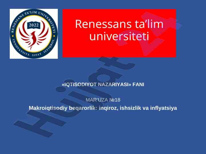Makroiqtisodiy beqarorlik va iqtisodiyot nazariyasi