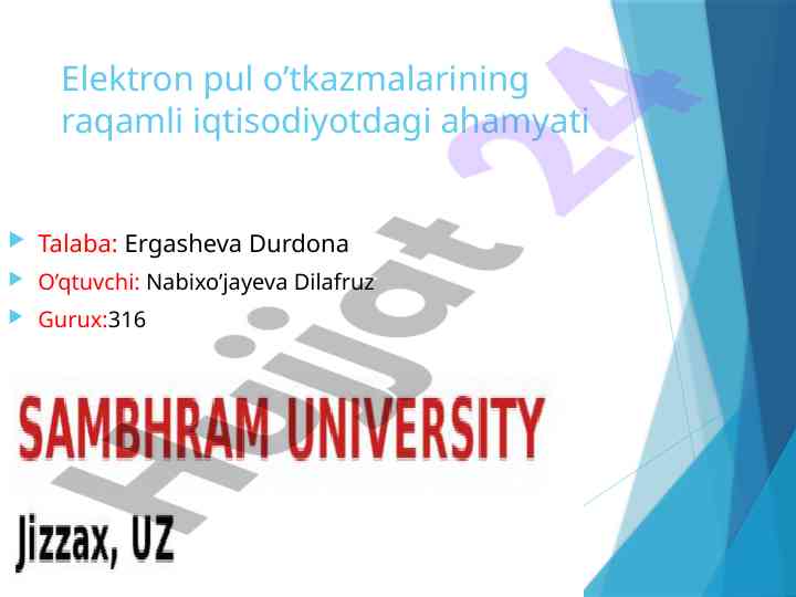Elektron pul o’tkazmalarining raqamli iqtisodiyotdagi ahamyati