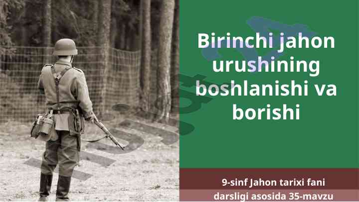 Birinchi jahon urushining boshlanishi va borishi