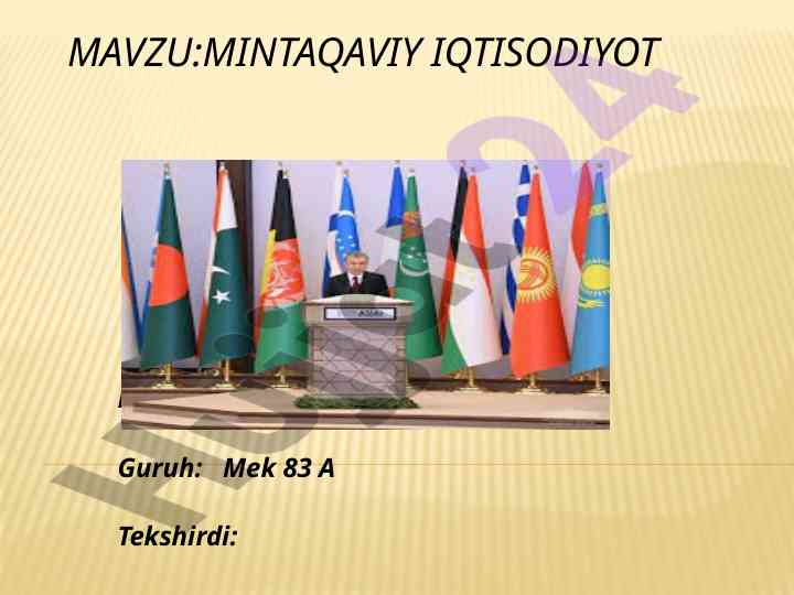 Mintaqaviy iqtisodiyot va siyosat tahlili