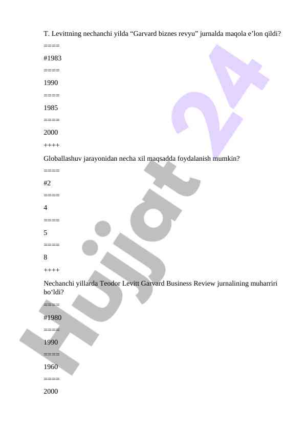 Globallashuv haqida savollar va javoblar