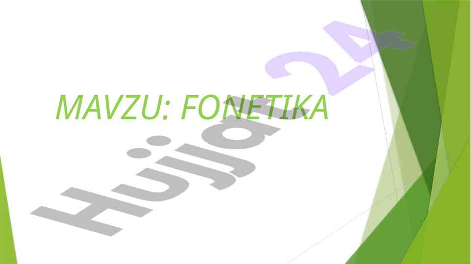 Nutq tovushlari va ularning tasnifi