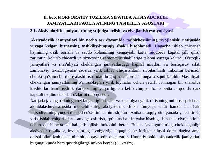 Korporativ tuzilma sifatidagi aksiyadorlik jamiyatlari