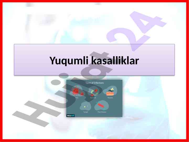 Yuqumli kasalliklar mavzusini o'rganish