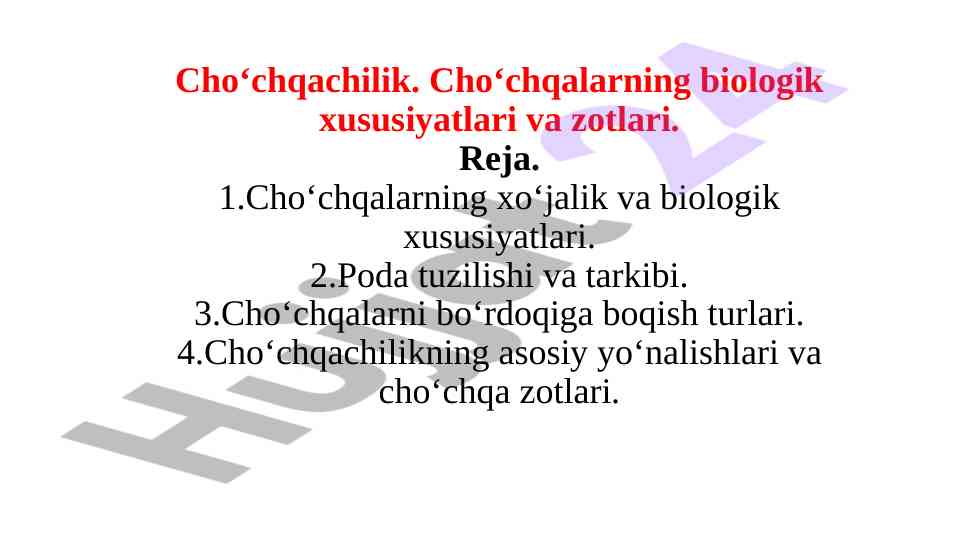 Cho‘chqachilik biologik xususiyatlari va zotlari
