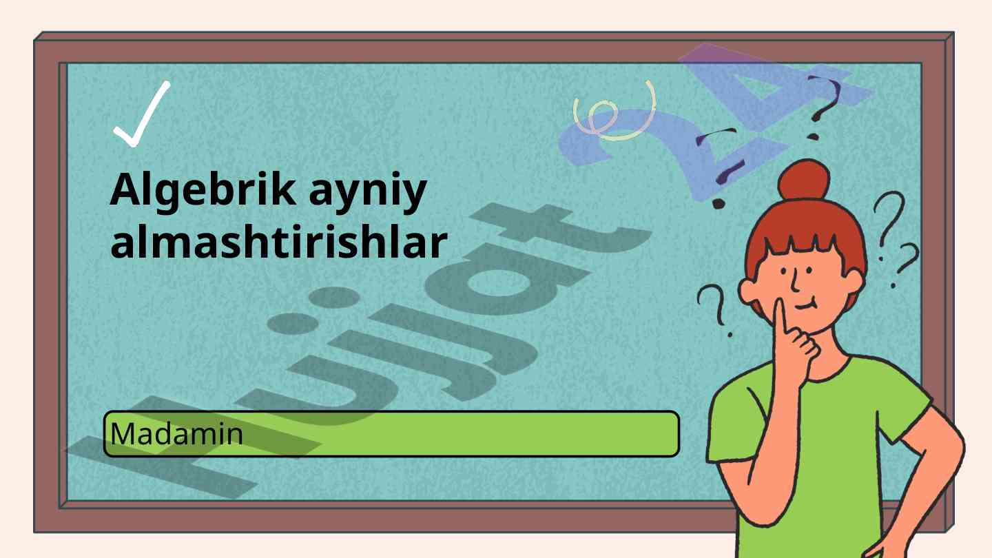 Trigonometrik ifodalarni almashtirishlar haqida ma'lumotlar