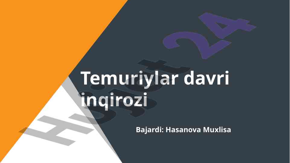 Temuriylar davri inqirozi va tarixiy asoslar