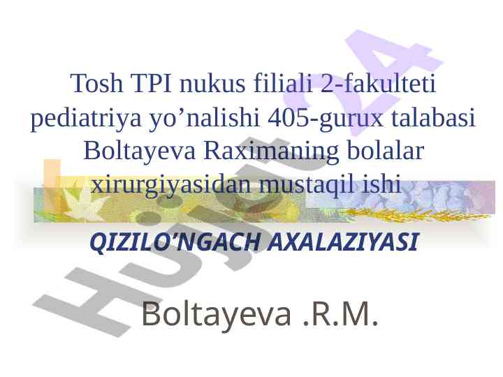 Qizilo'ngach axalaziyasi va etiologiyasi tahlili