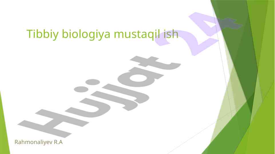Antropogenetika odam genetikasi va irsiyat tahlili