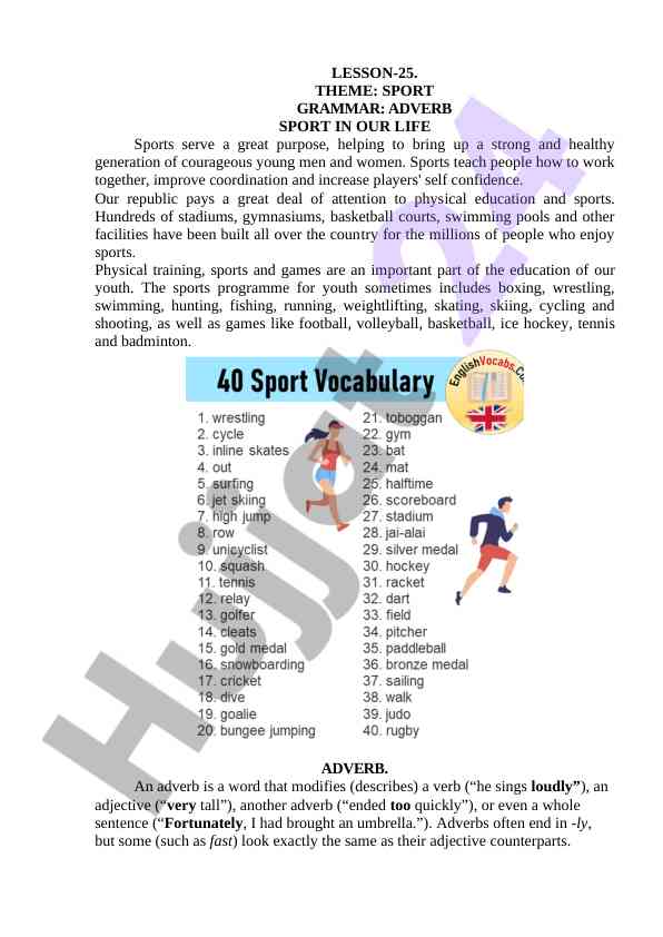 Sport and its impact on youth development