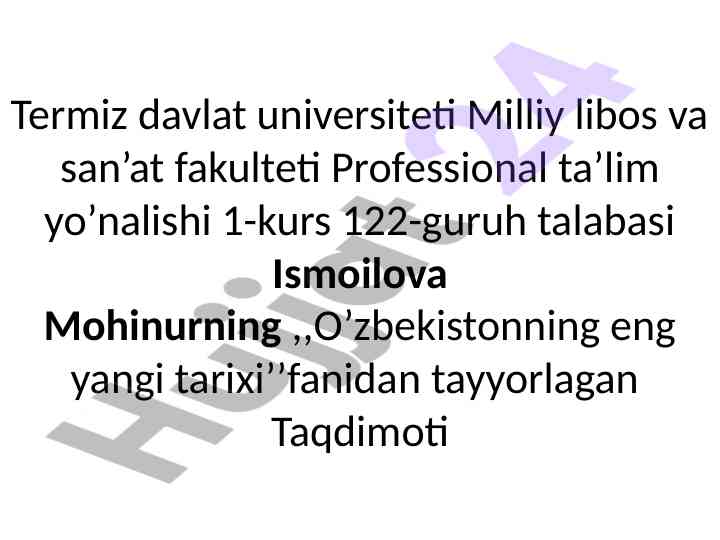 O’zbekiston respublikasi prezidenti fikrlari taqdimoti