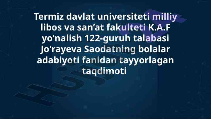 Dilshod rajabov va abduruhmon akbar ijodidan tahlil