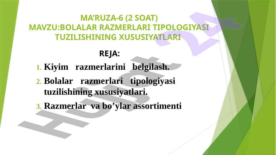 Bolalar razmerlari tipologiyasi tuzilishini o'rganish