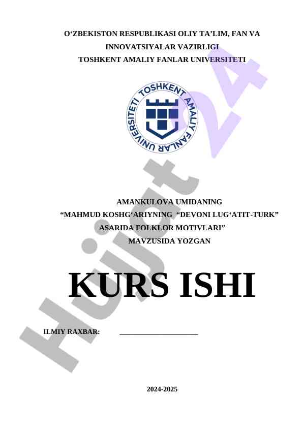 Mahmud Koshg‘ariyning Devonida Folklor Motivlari