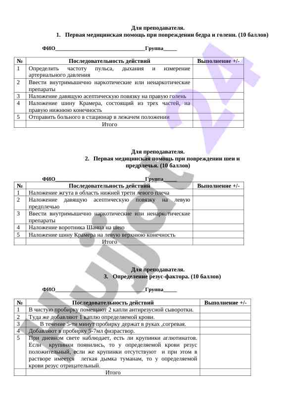 Первая медицинская помощь при повреждениях
