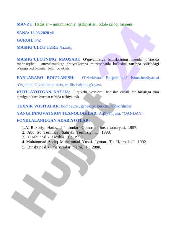 Hadislar va ularning insonlar o'rtasidagi o'rni