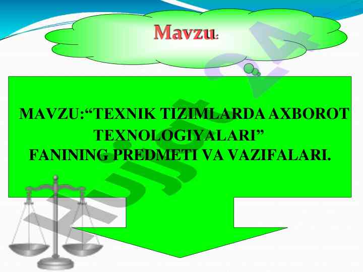 Texnik tizimlarda axborot texnologiyalari asoslari