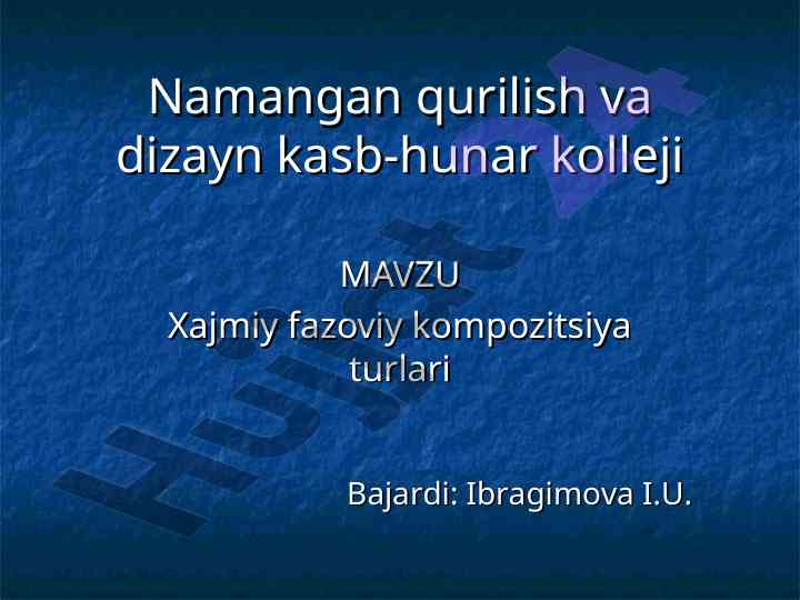Hajmiy fazoviy kompozitsiya turlari va usullari