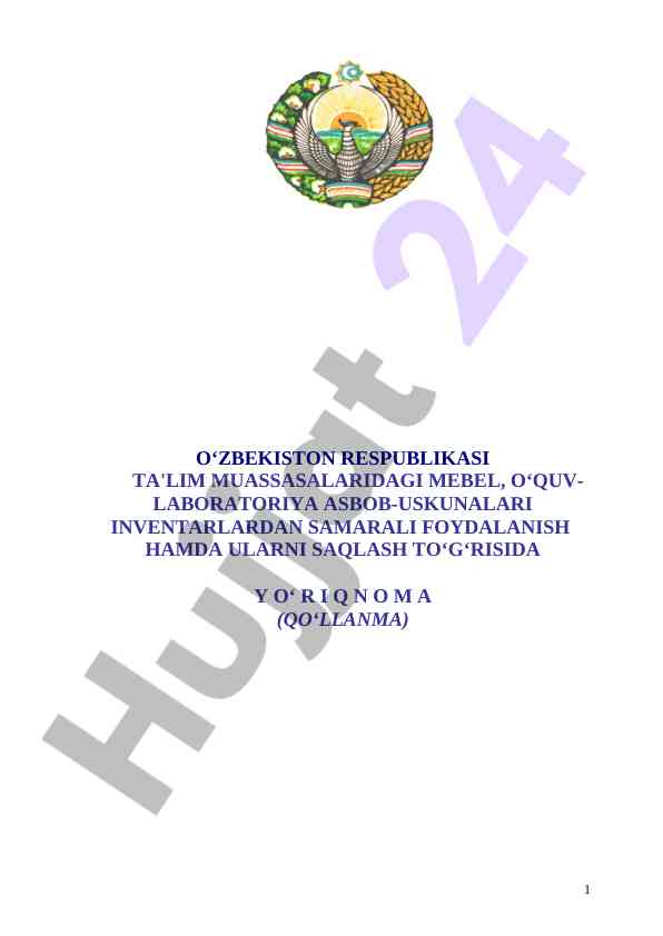 Mebel va o‘quv-laboratoriya asbob-asboblarning foydasi
