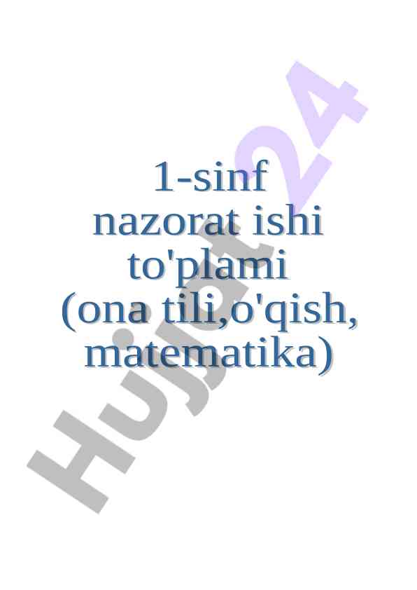 O'qish fanidan nazorat ishini o'tkazish tavsiyalari