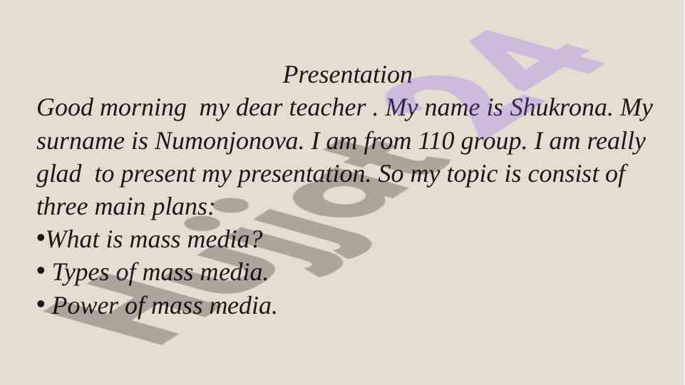 Mass media: types and power