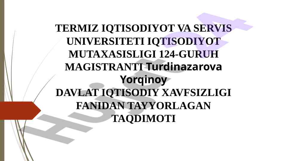 Vyetnam davlatidagi iqtisodiy xavflar taqdimoti