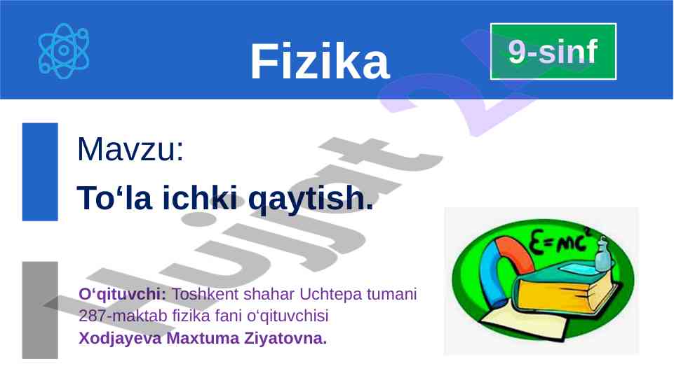 To‘la ichki qaytish qonunlari va foydalanilishi