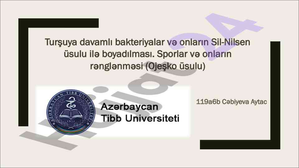 Turşuya davamlı bakteriyaların rənglənməsi üsulları