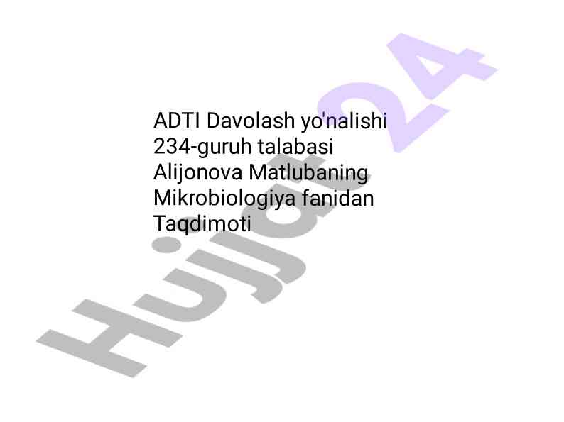 Yalliglanish kasalliklari va mikroorganizmlar taqdimoti