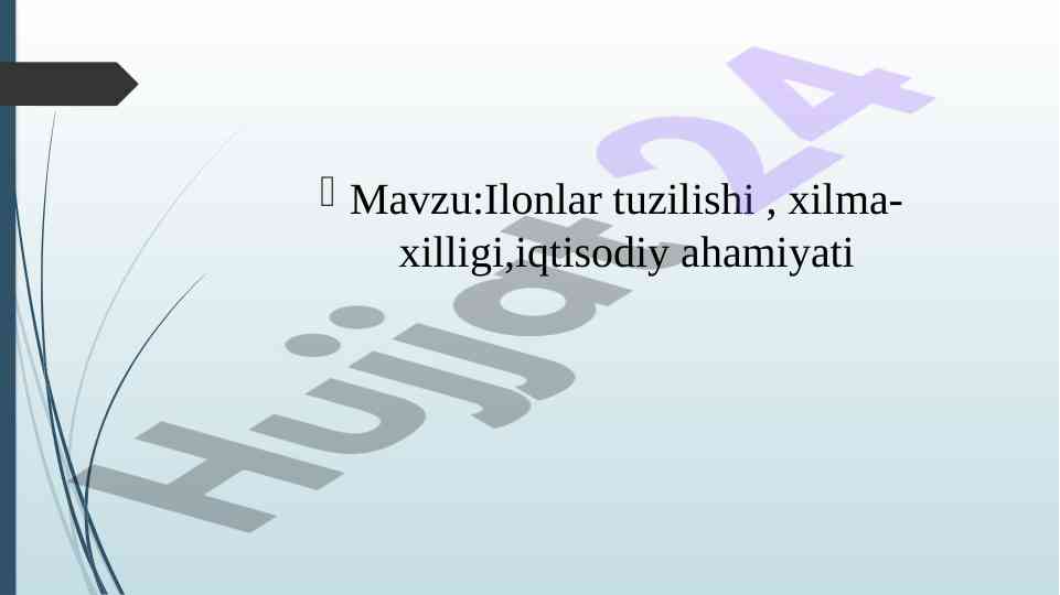 Ilonlar Tuzilishi Va Xilma-Xilligi