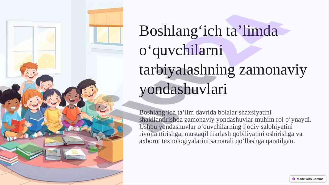 Zamonaviy yondashuvlar boshlang'ich ta'limda