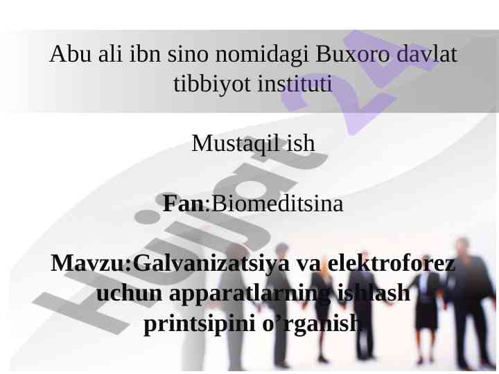 Galvanizatsiya va elektroforez apparati principe