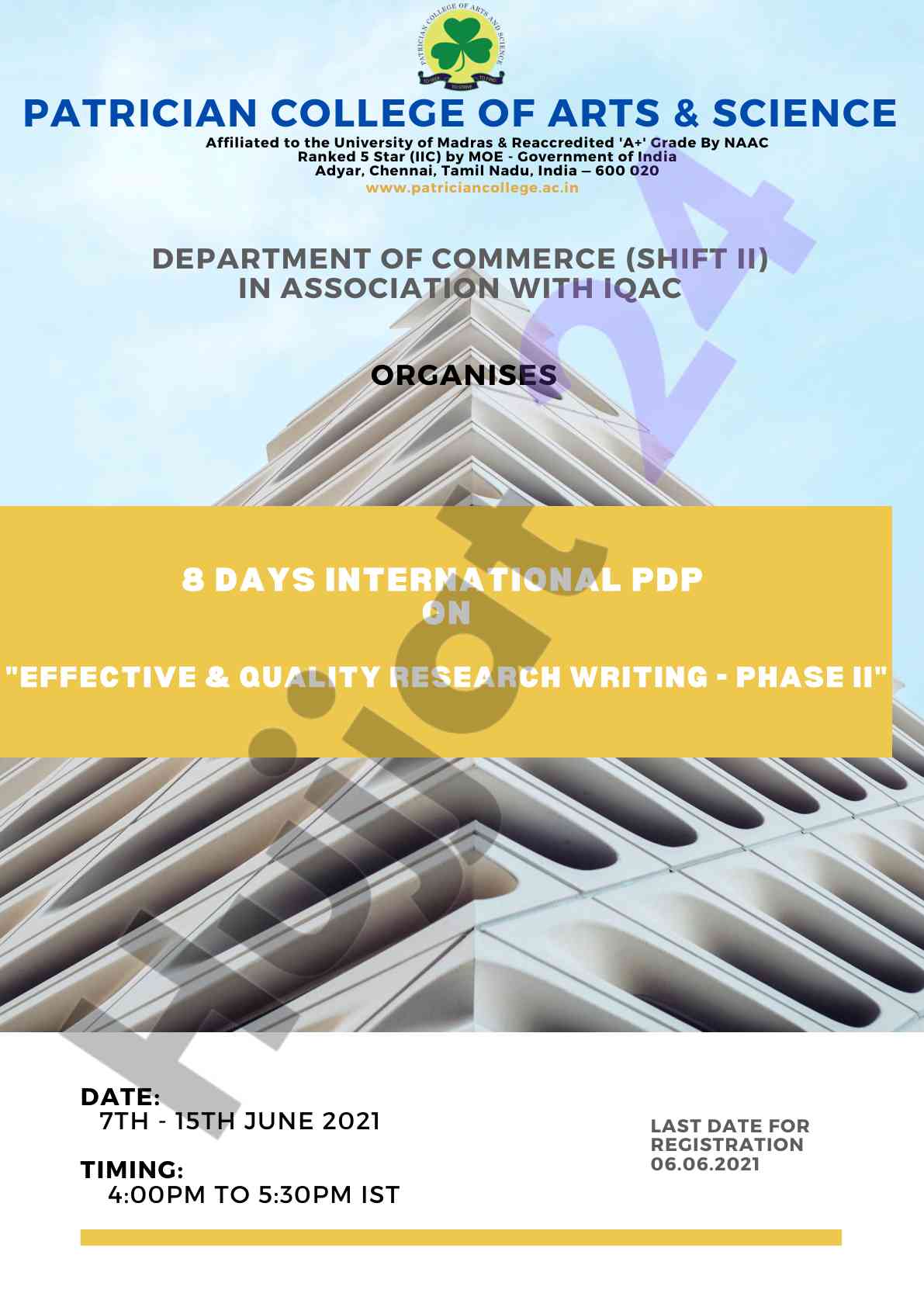 Effective quality research writing international workshop