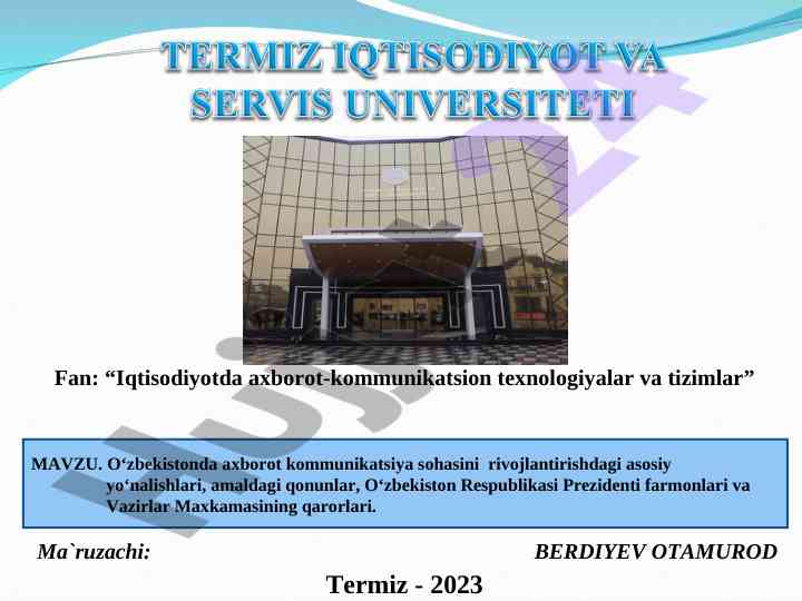 O'zbekistonda axborot-kommunikatsion tizimlar rivoji