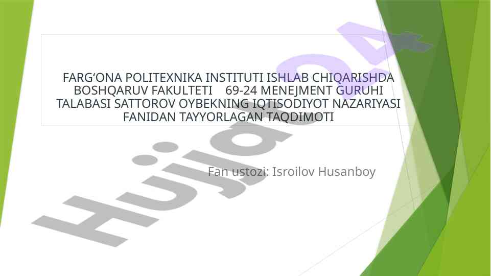 Rossiya iqtisodiyoti taqdimoti