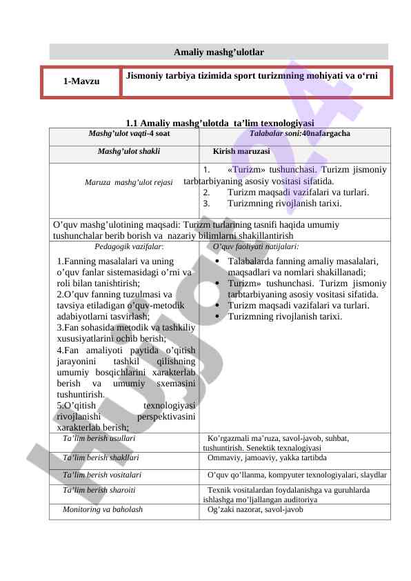 Jismoniy tarbiya tizimida sport turizmning o‘rni