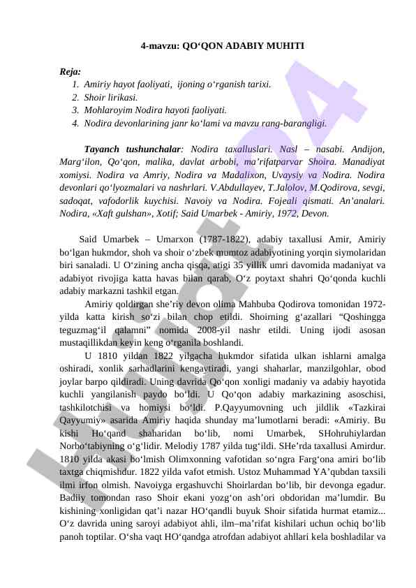 Qo‘qon adabiy muhiti haqida tadqiqot