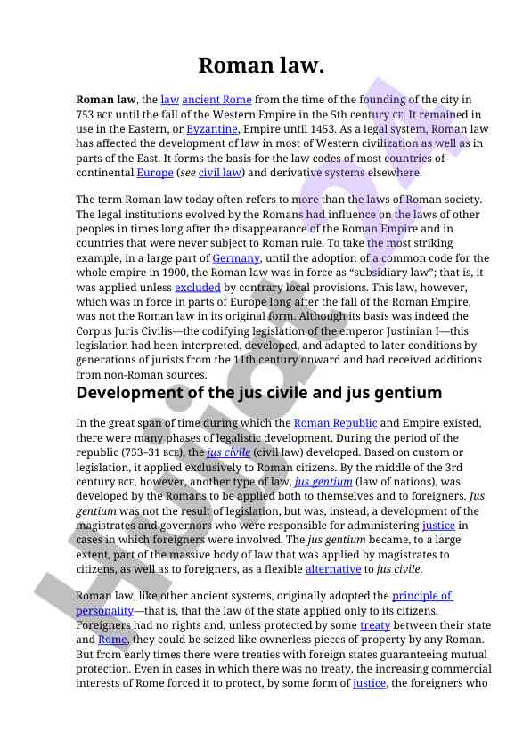 The influence of roman law on modern legal systems