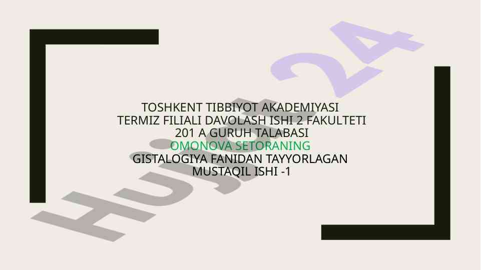 Nafas olish tizimi a’zolarining gistalogik tavsifi