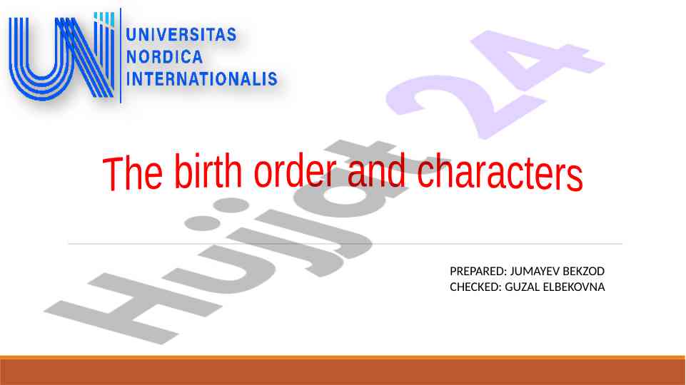 Birth order and character development insights