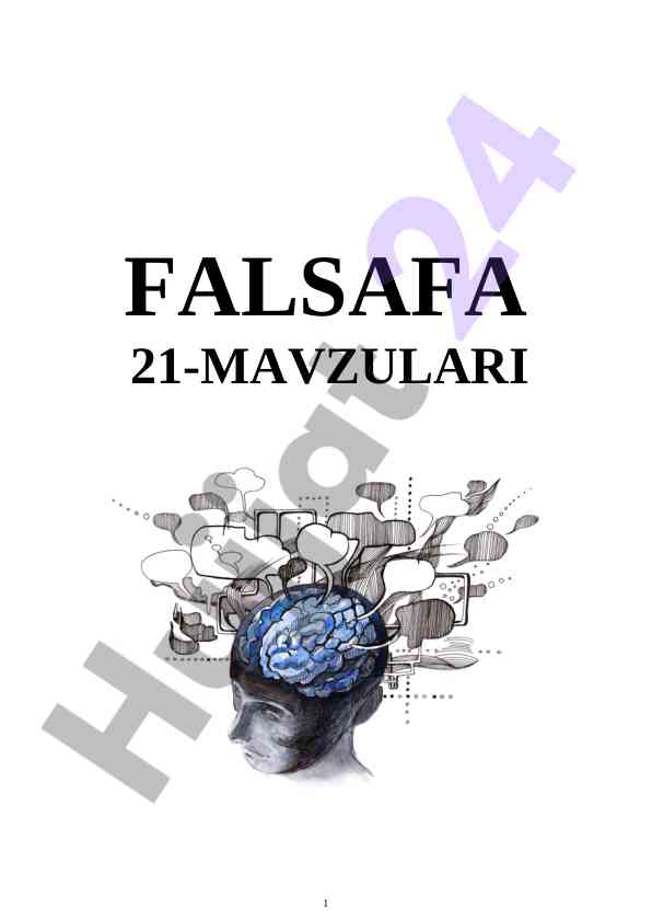 Falsafa 21-mavzulari o‘qitish usullari