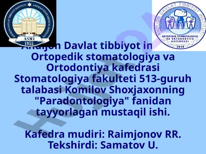Osteoplastik materiallar va ularning xususiyatlari