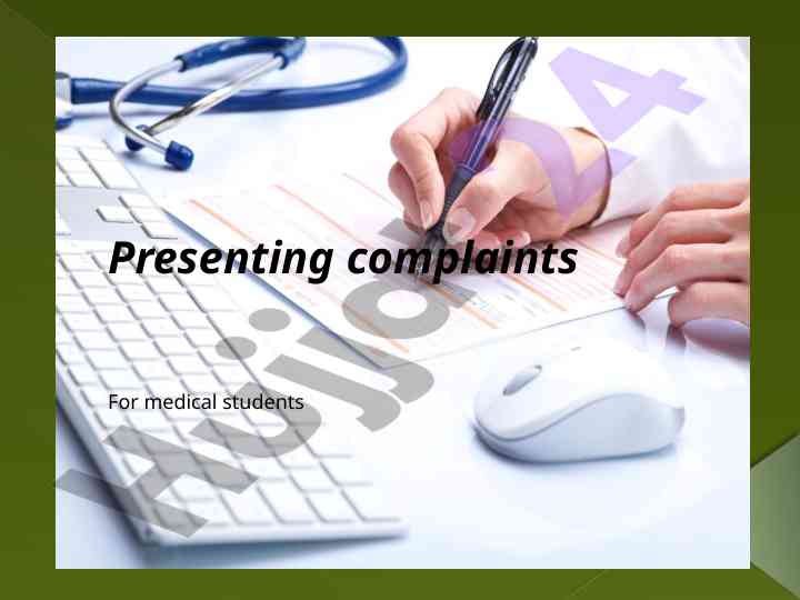 Presenting complaints for medical students guide