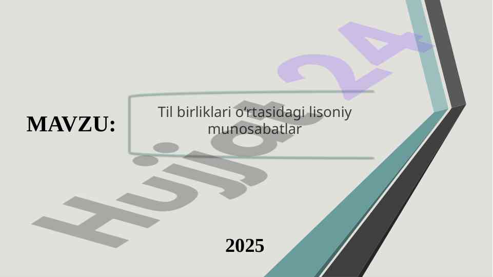 2025 til birliklari o‘rtasidagi lisoniy munosabatlar